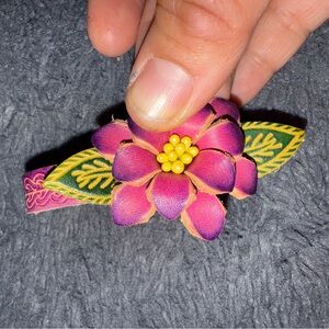 Vibrant Pink and Yellow Floral Bracelet